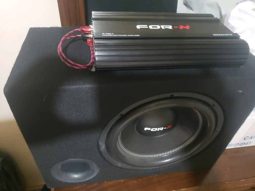 FOR X bas ve amfi, 1 adet kabinli bass, 1 adet amfi ve kabloları... - 15
