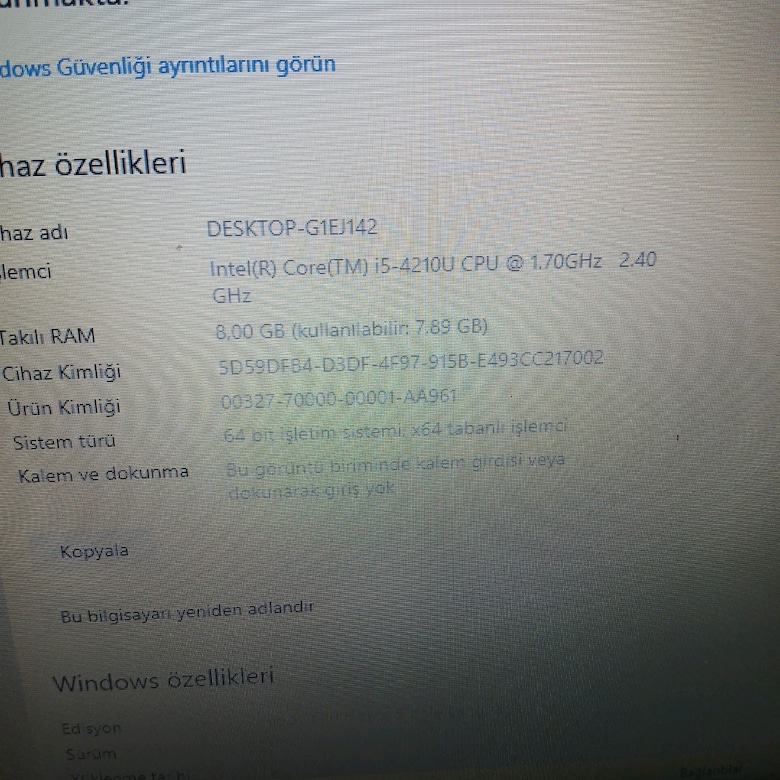 ASUS İ5 DÖRT NESİL LEPTOP AÇIKLAMAYI OKUYUN - 6