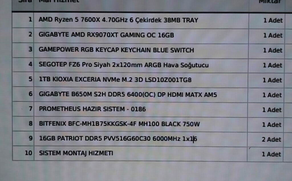 Akvaryum kasa 9070xt 16 GB fiyat alınır - 4