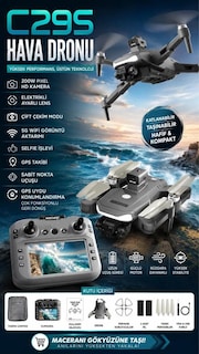 C29S 2K ÇİFT BATARYALI DRONE 1 KM MENZİL 100 METRE YÜKSEKLİK EKRANLI
