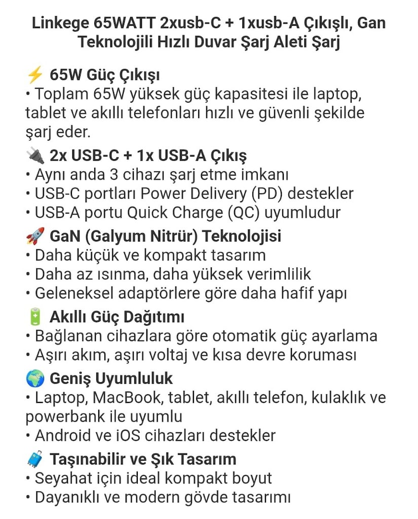 65 Watt şarj adaptörü - 3