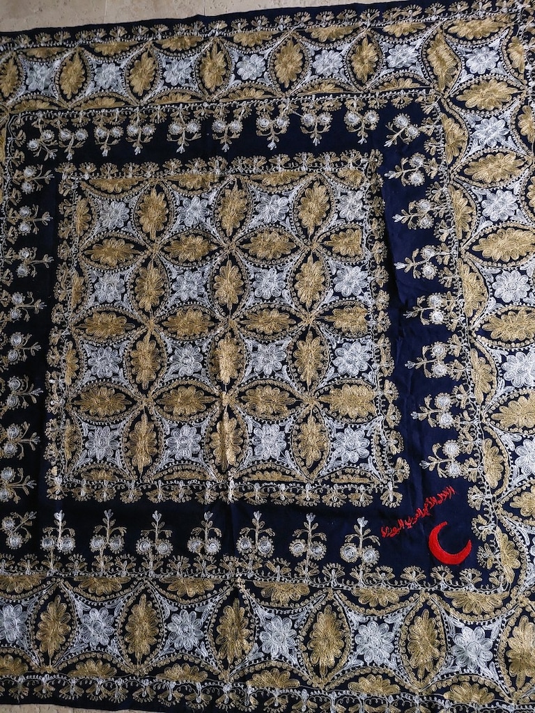 ANTIKA ESKI SUZANI NAKIS ÖRTÜ 120CM SİFİR SANDİKTAN TERTEMİZ - 3