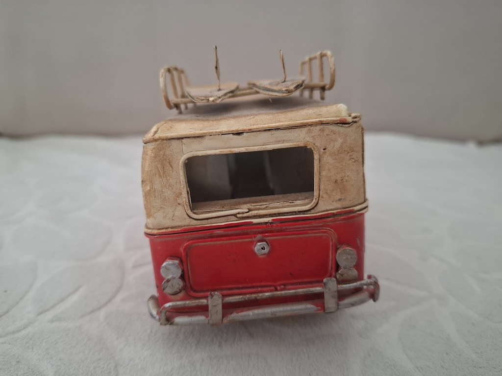 Dekoratif Metal Minibüs Vintage Vosvos TENEKE KARAVAN - 5