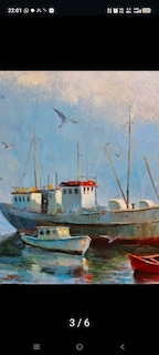 Samir Ramazanov Orijinal Yağlı Boya Tablo - Deniz ve Tekneler - 4