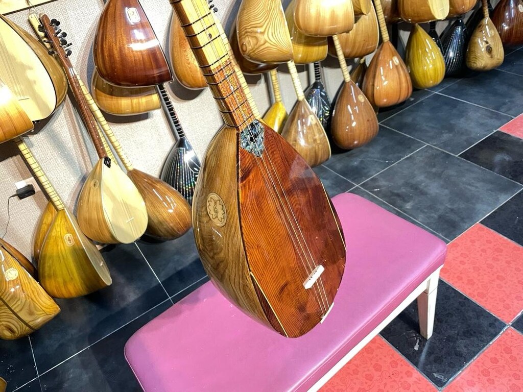 TAM PROFESYONEL 38 TEKNE OYMA KESTANE KURT AĞIZLI UZUN SAP SAZ - 2