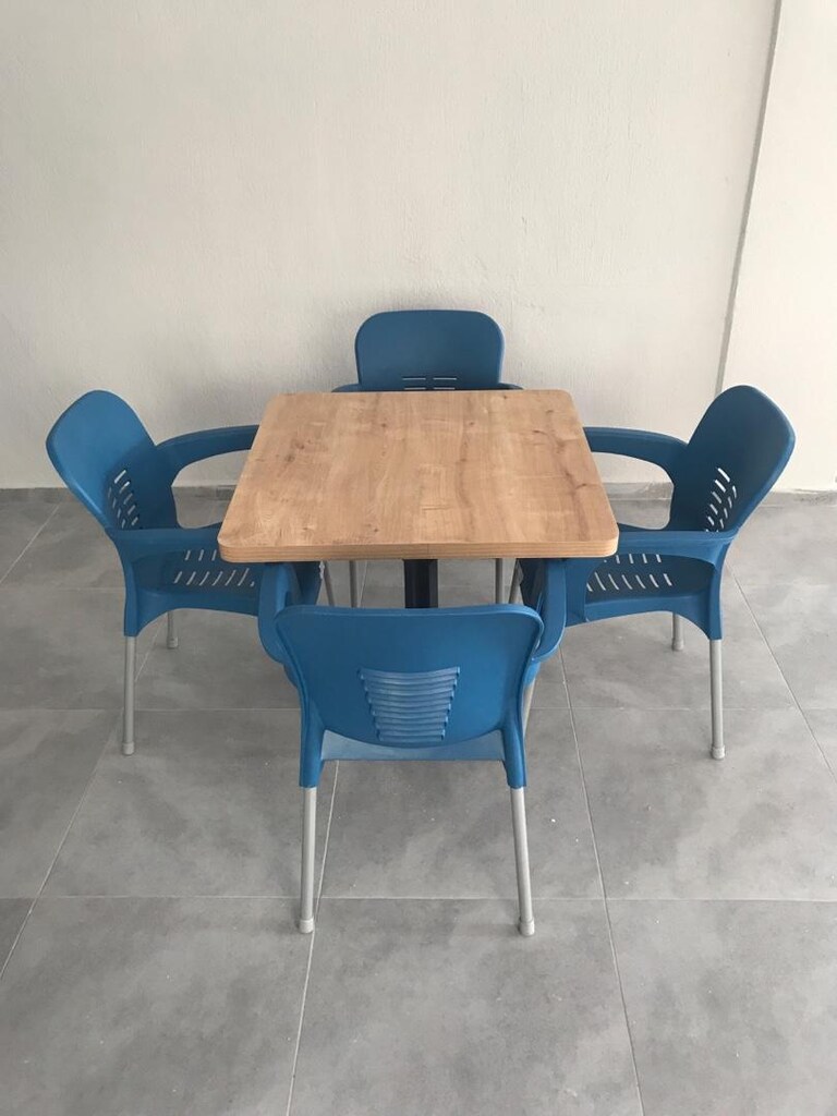 Masa Sandalye Takımı Bahçe Mutfak Sandalyesi Masası Yemek Okey Cafe - 2