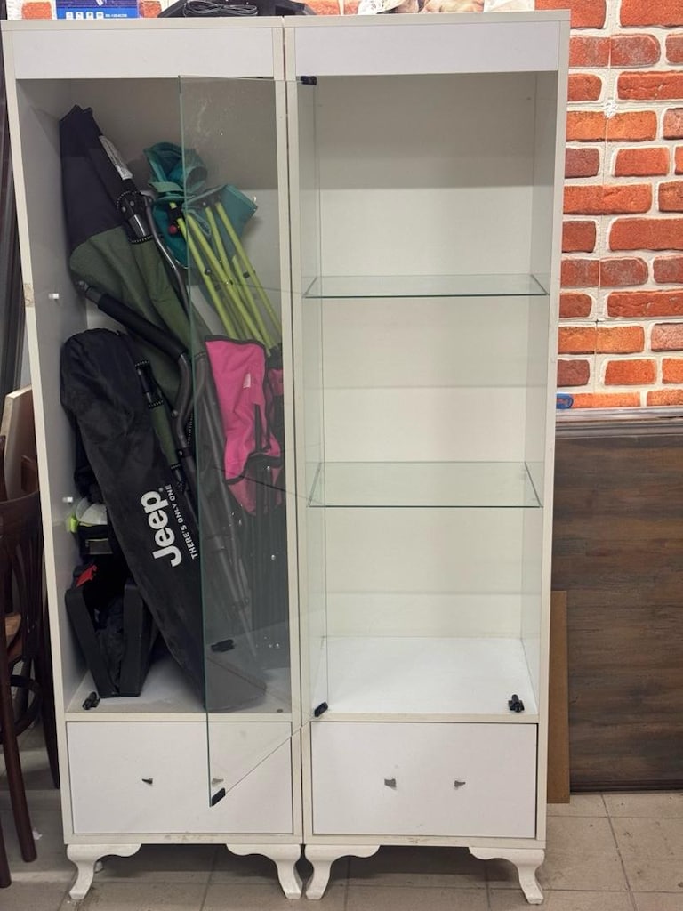 2 ADET CAMLI VİTRİN mdf - 3