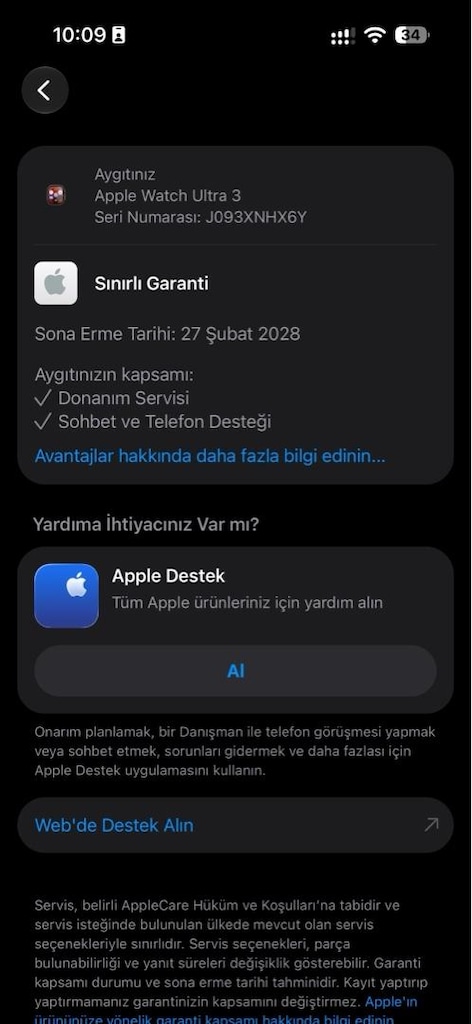 Apple Watch Ultra 3 GPS + Cellular Faturalı Garantili - 19