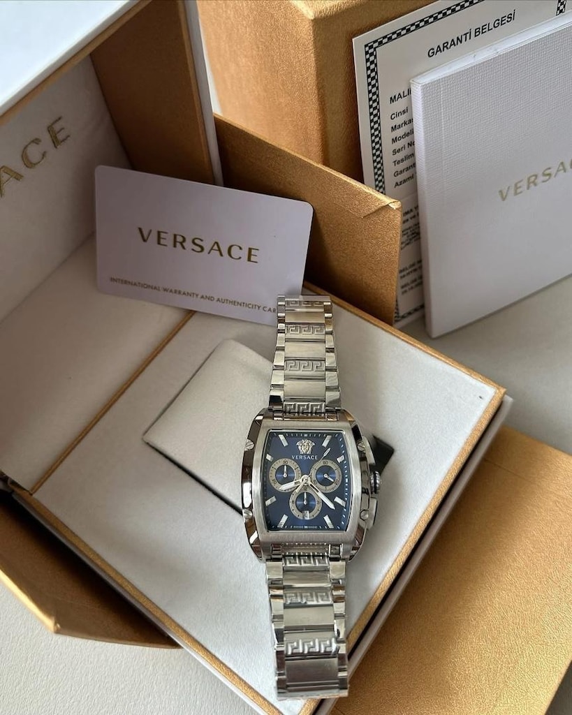 ORJİNAL VERSACE KARE SWİSS MADE ERKEK KOL SAATİ - 6