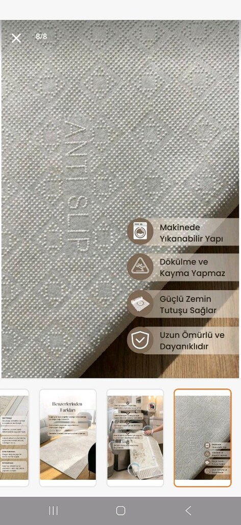 PEMBE SEKSEK DESENLİ ÇOCUK ODASI HALISI LEKE TUTMAZ KAYMAZ TABAN HALI - 3