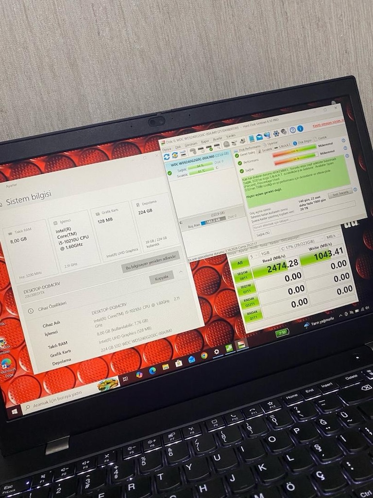 LENOVO-i5 10.NESİL THİNKPAD-8GB DDR4-240m2 Nvme-BATARYALI-LAPTOP - 3