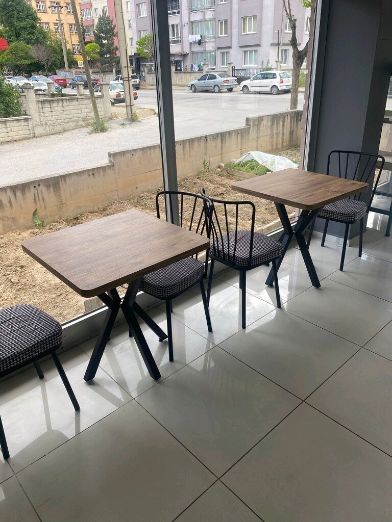 Sıfır ürün 70 70 cafe masa 2 adet sandalye kapıda ödeme - 2