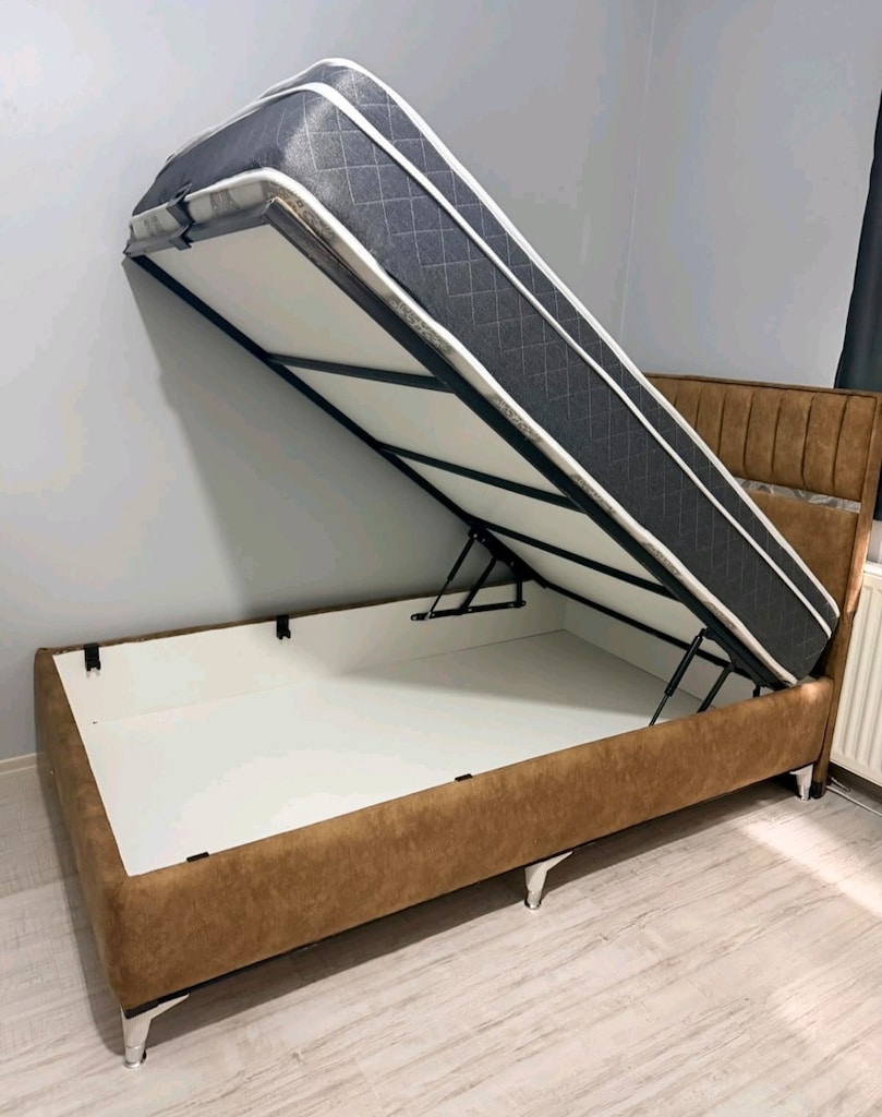 120X200 1.5 KİŞİLİK BAZA BAŞLIK YATAK YENİ MODEL - 2