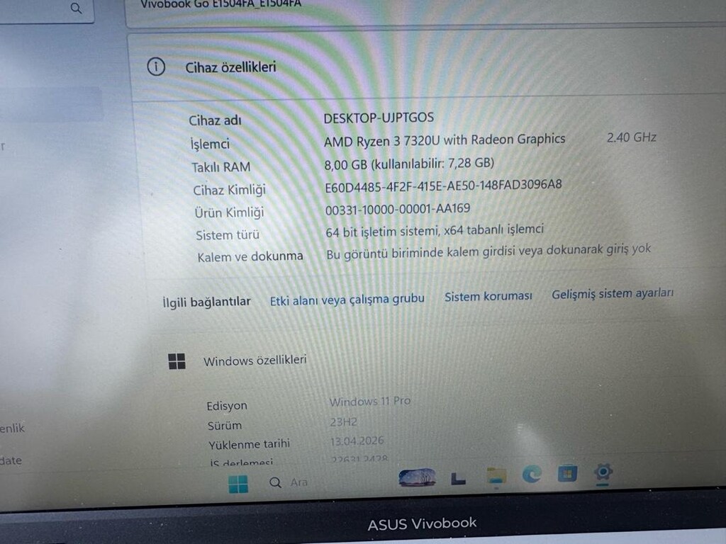 Asus Vivobook R3 7.Nesil 8/256 - 7