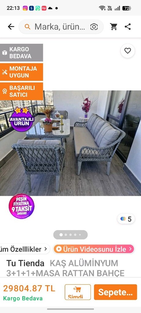 Rattan balkon takımı - 4