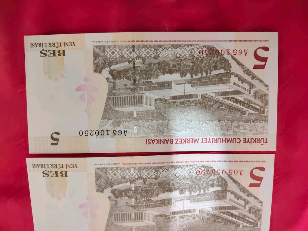 2005 5 YTL Yeni Türk Lirası – 3’lü Koleksiyonluk Lot – Çil/Çile Yakın - 2