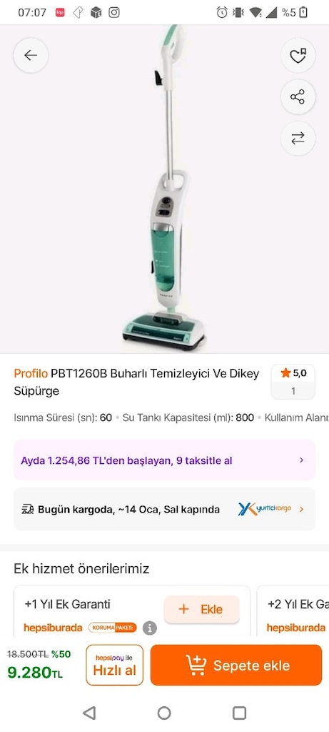 Buharlı süpürge