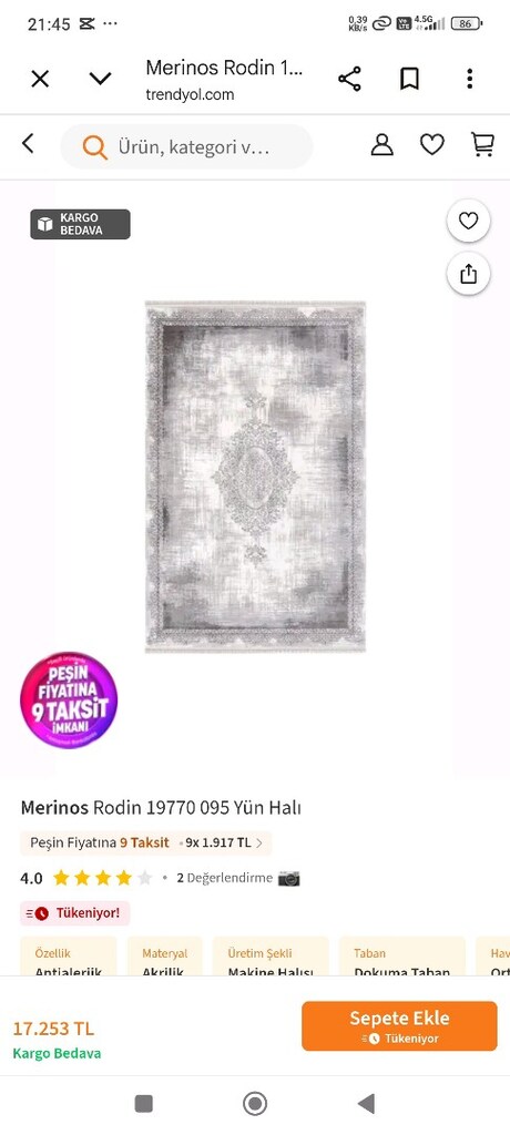 merinos yün halı - 3
