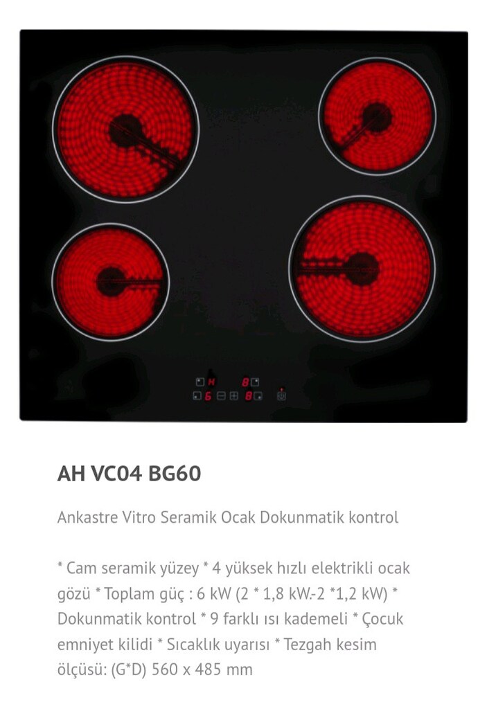 Alveus ve Eminçelik Ankastre Elektrikli Ocak 7.000 TL - 9