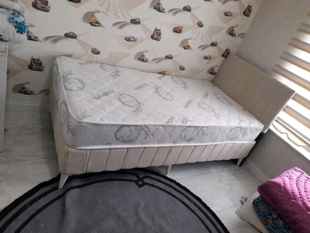 tek kişilik yatak baza başlık 3lü set - 4