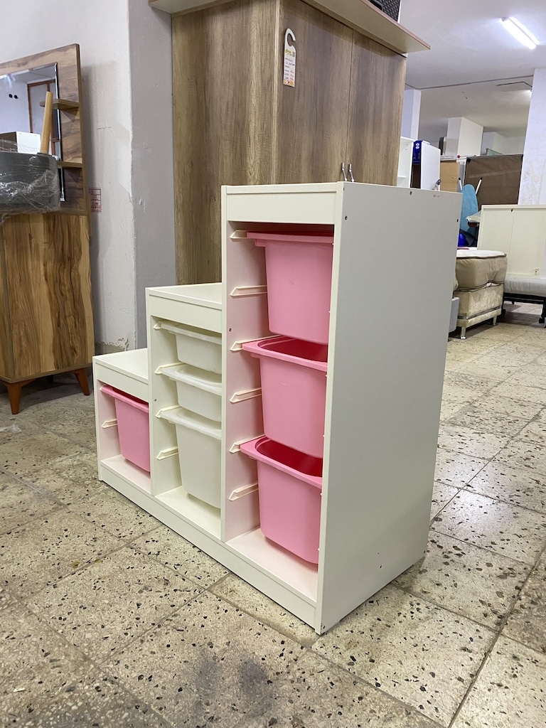 2. EL IKEA TROFAST Basamaklı Oyuncak Dolabı / Saklama Ünitesi - 6