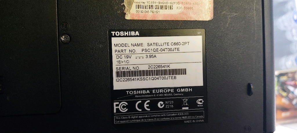 TOSHIBA SATELLITE C660 2PT LAPTOP - 7