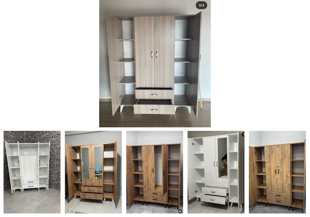 4 kapaklı elbise dolabı ibsbnefbyh - 6