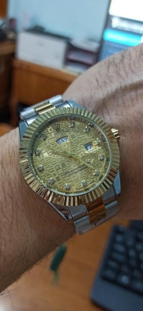 rolex gün ve tarih göstergeli çelik kol saati - 12