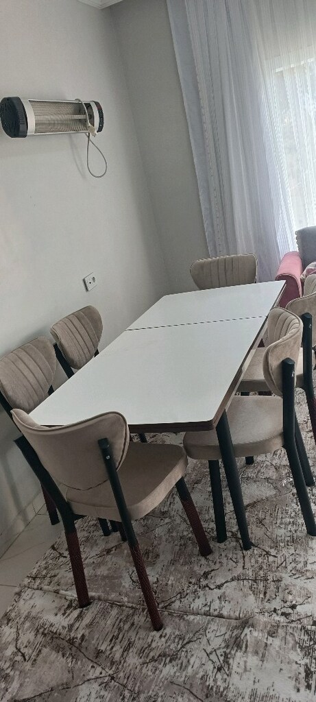 Kampanyalı fiyattan Sıfır mağazadan açılan kapanan MDF masa 6 sandalye - 7