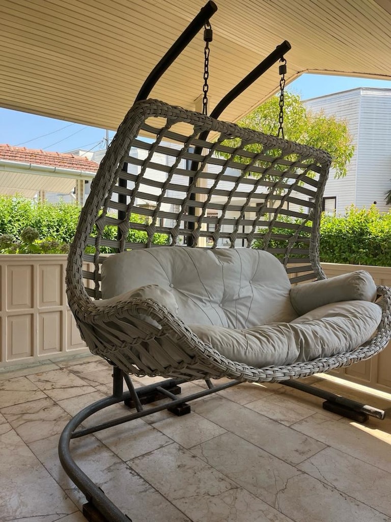 çift kişilik rattan/örgü bahçe-teras salıncağı - 2