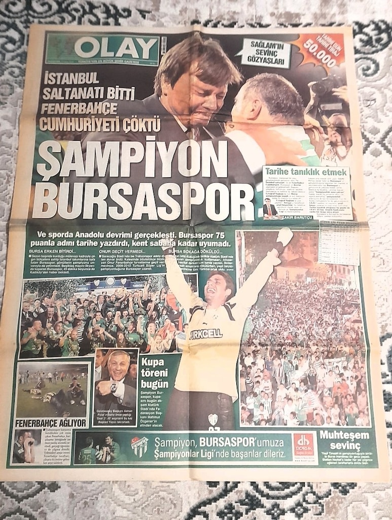 Bursaspor Olay gazetesi şampiyonluk sayısı