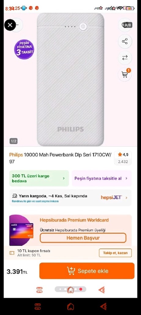philips powerbank mi turbo sarj - 10