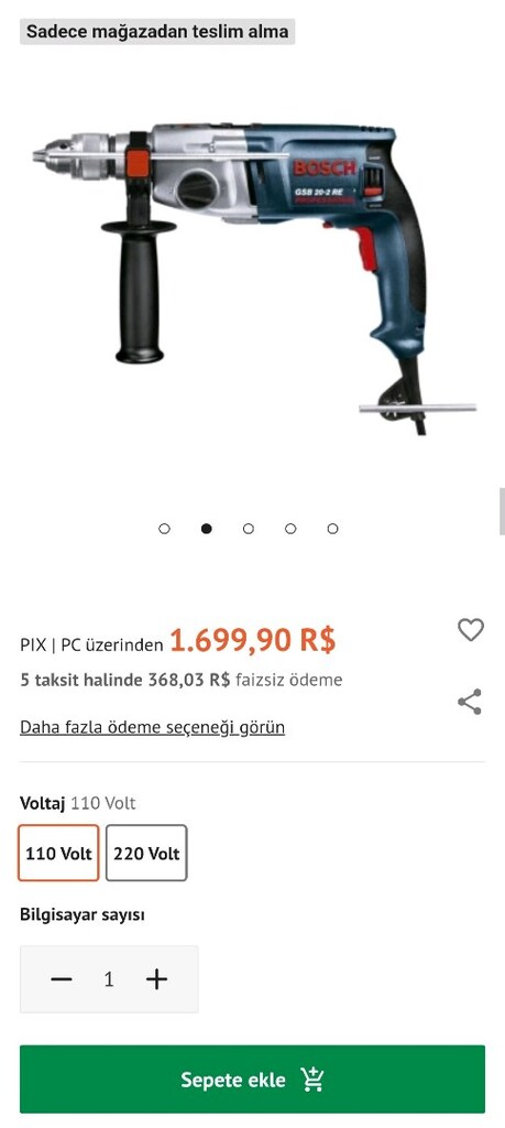 Bosch GSB 20-2RE 800W 110V Darbeli Matkap - 2