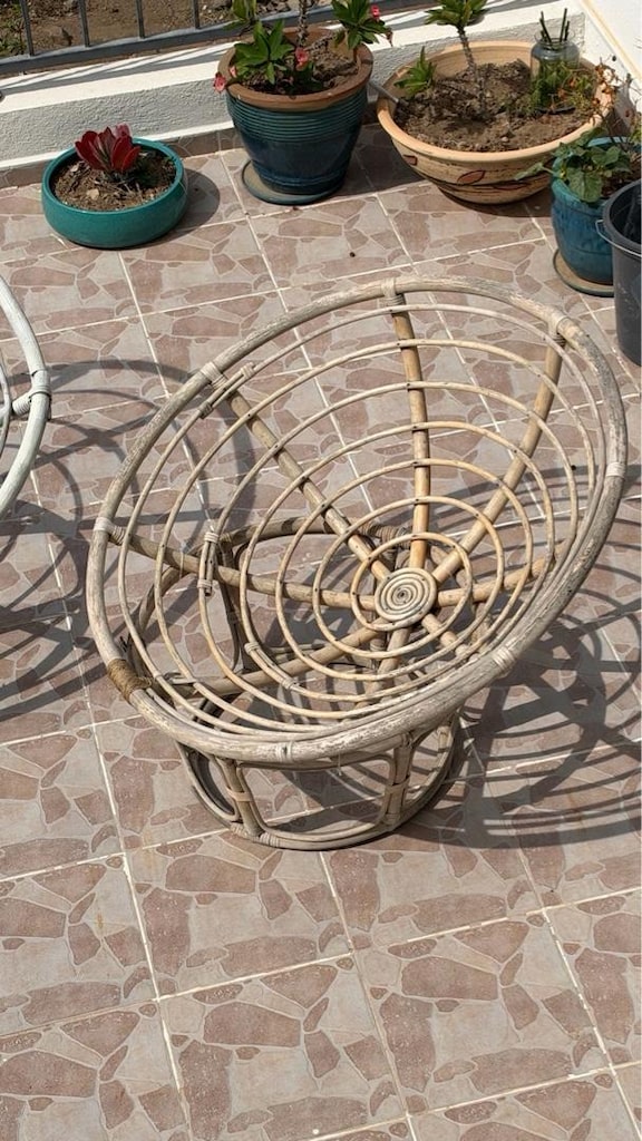 Bambu Rattan Koltuk Oturma Grubu Tekli berjer ikea mudo chakra stili - 16