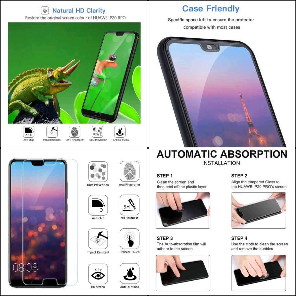 Lanhieim Huawei P20 Pro Tamperli Cam Koruyucu 9H sertlik - 7