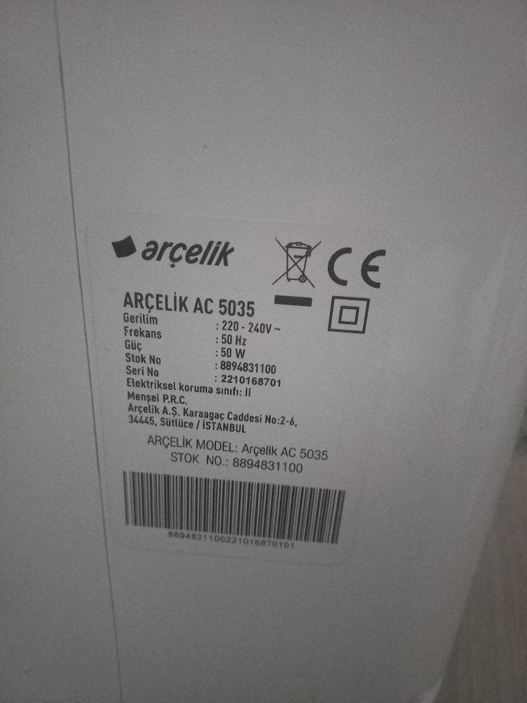 Çok Temiz Arçelik AC 5035 Havadar Sulu Hava Soğutucu / Serinletici - 2