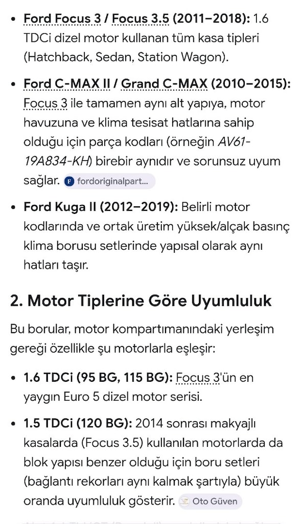 FORD FOKUS 3-3.5-C-MAX-KUGA 1.6-1.5 TDCİ ORİJİNAL KLİMA BORULARI - 8