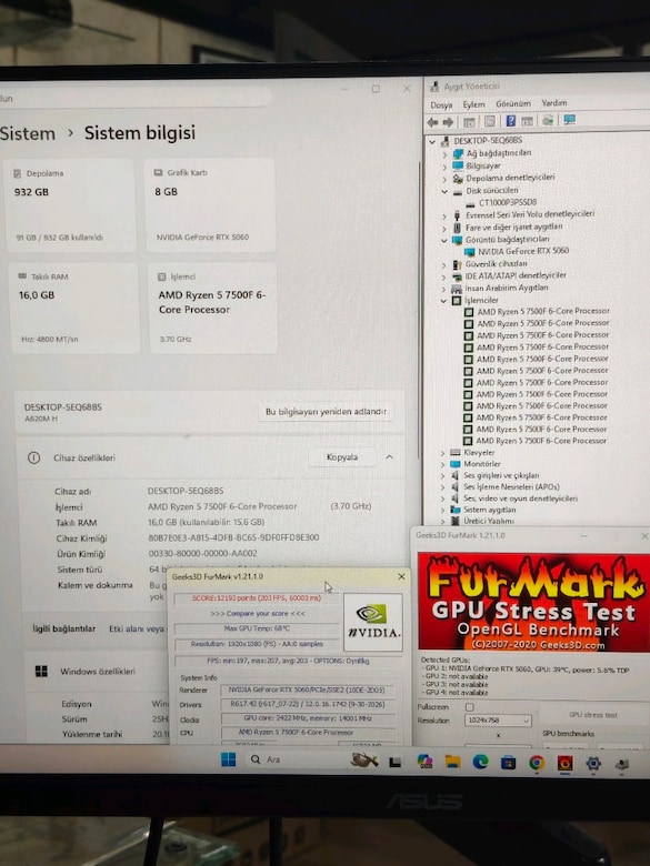 RTX 5060 RYZEN5 7500F 16GB DDR5 RAM 1TB M2SSD 600W AKVARYUM OYUNCU KAS - 7