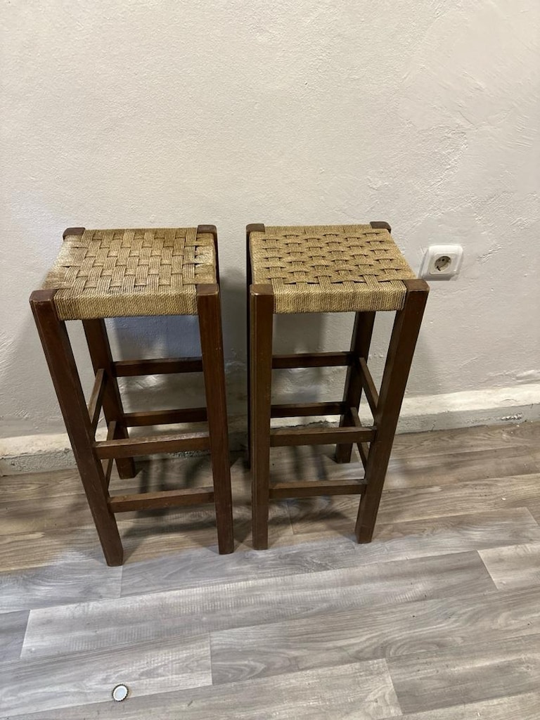 2 adet gercek ahsap el yapimi ada sandalyesi - 2