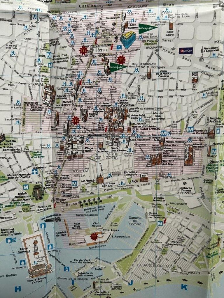 Barcelona Map / harita. - 2