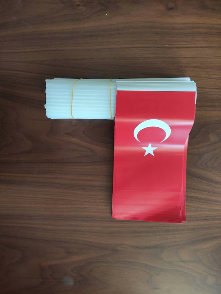 Çıtalı Kağıt Türk Bayrağı (18,5x12,5 cm) - 4