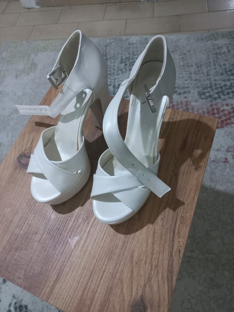Polo Garcia Beyaz Platform Topuklu Gelinlik / Abiye Ayakkabı 38 numara - 4