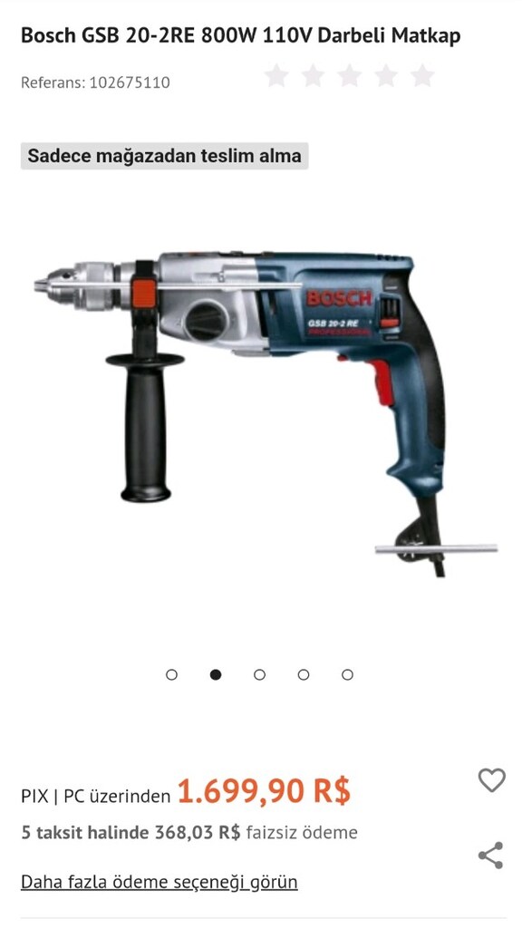 Bosch GSB 20-2RE 800W 110V Darbeli Matkap - 5