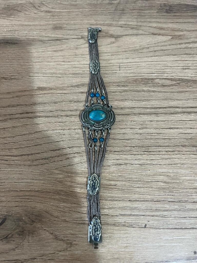 Gümüş antika bileklik - 4