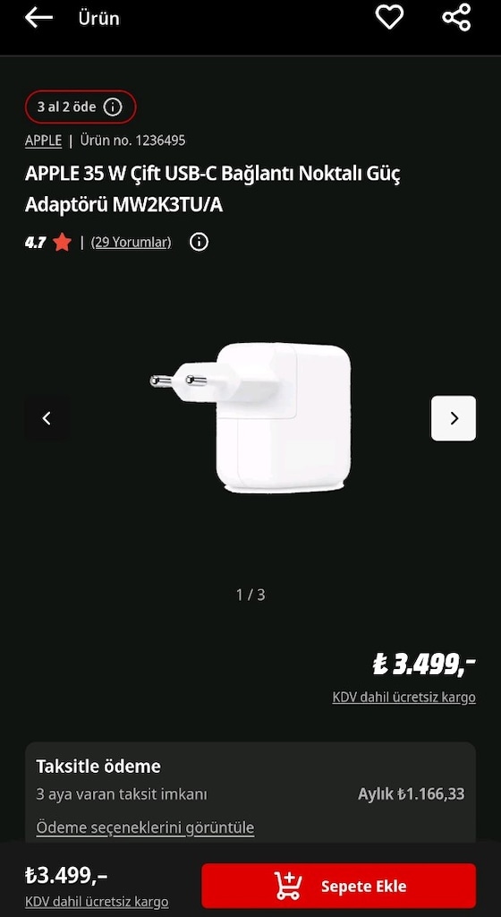 35w Apple Çift USB-C Adaptör - 3