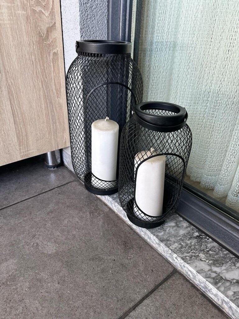 ikea siyah metal mumluk fener - 2