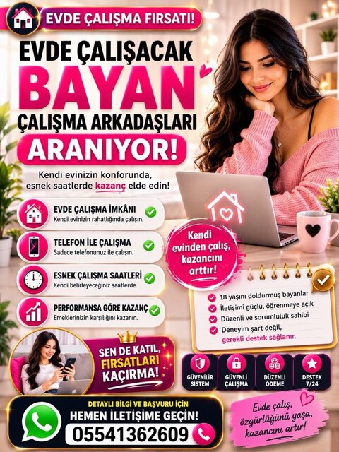 evde çalişacak bayan elaman