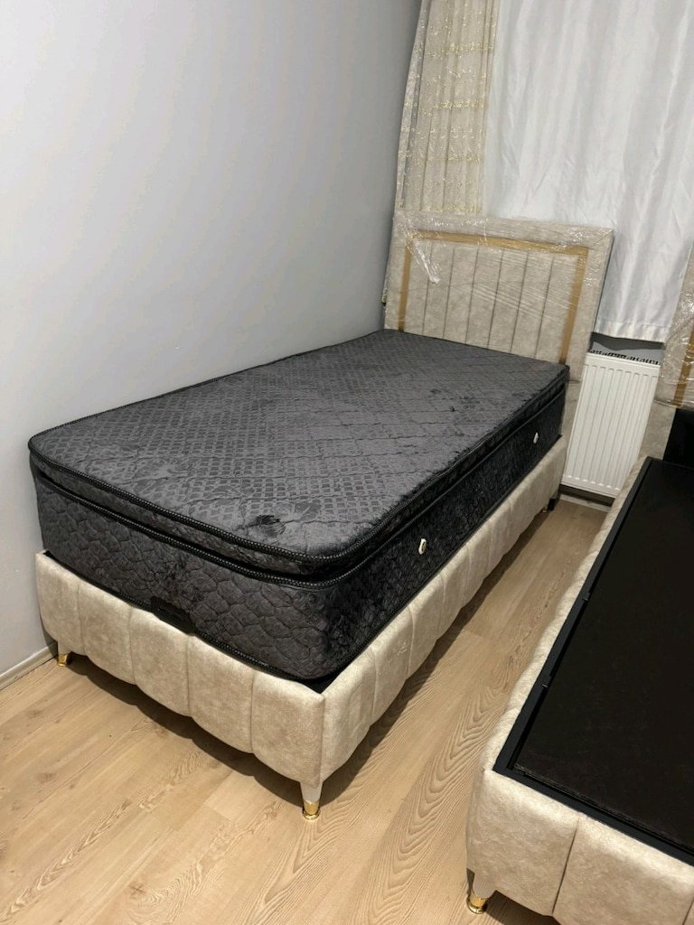 Tek Kişilik Baza Başlık Tavşan Petli yatak sıfır seti - 4