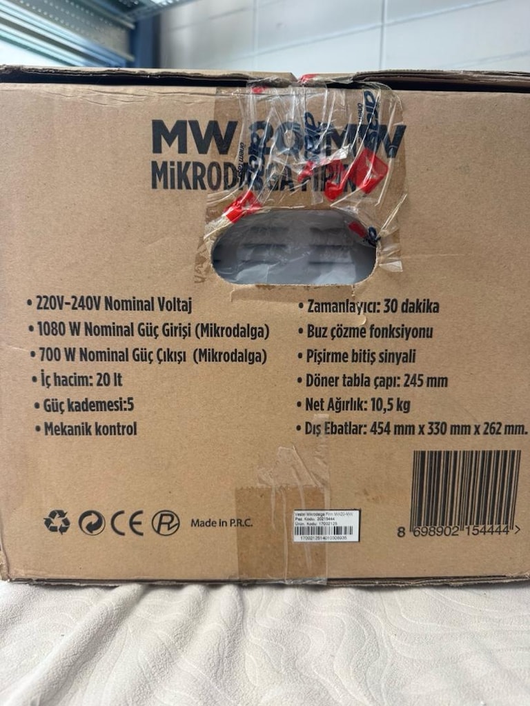 Sıfır Kutusunda Vestel MW 20-MW Mikrodalga Fırın (Açılmamış) - 2