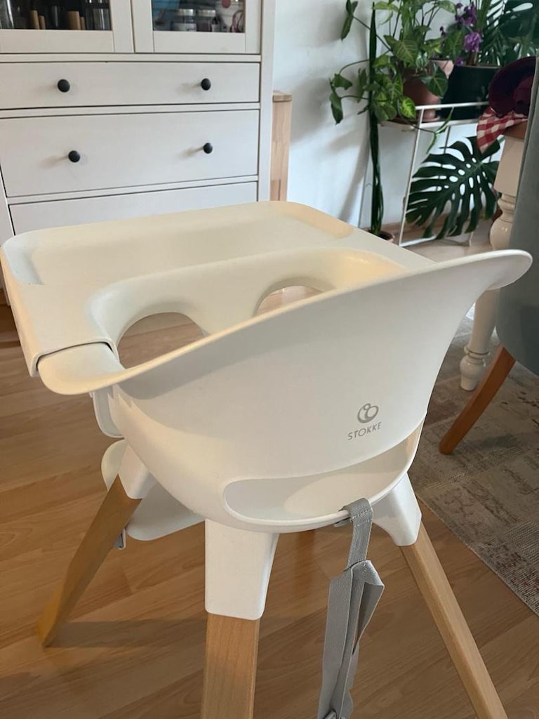 Stokke tertemiz beyaz mama sandalyesi - minder hediye - 2
